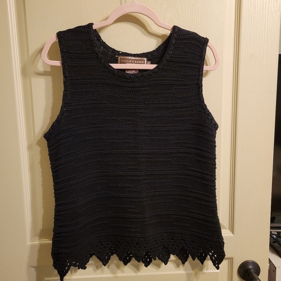 Double D Ranch Tops - Double D Ranch Black Sleeveless Sweater Size L